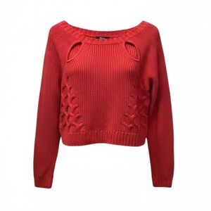 SOLD Nasty Gal cropped sweater. Red. Size Large